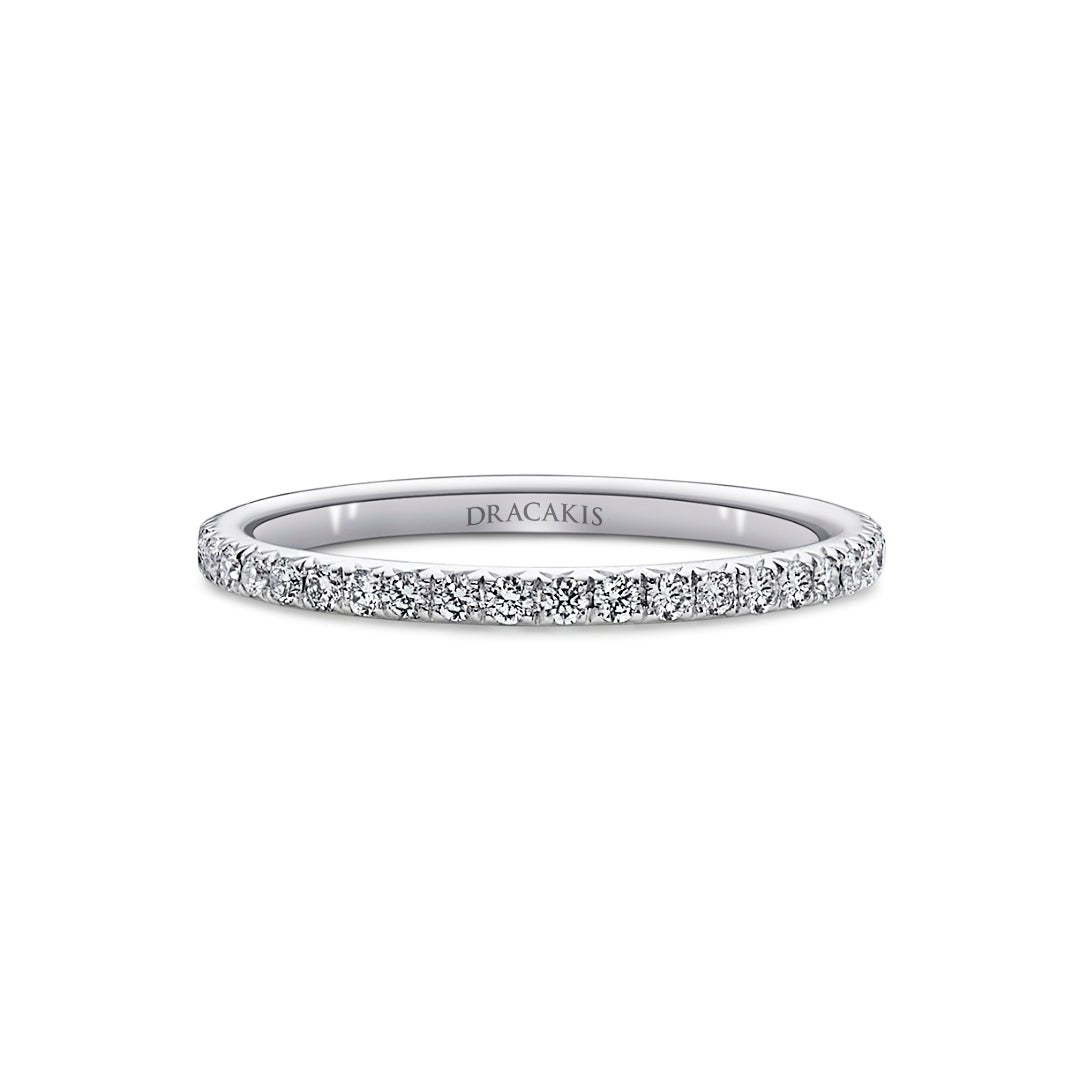 Platinum French Pave Diamond Wedding Ring - Dracakis Jewellers Platinum French Pave Diamond Wedding Ring - Dracakis Jewellers