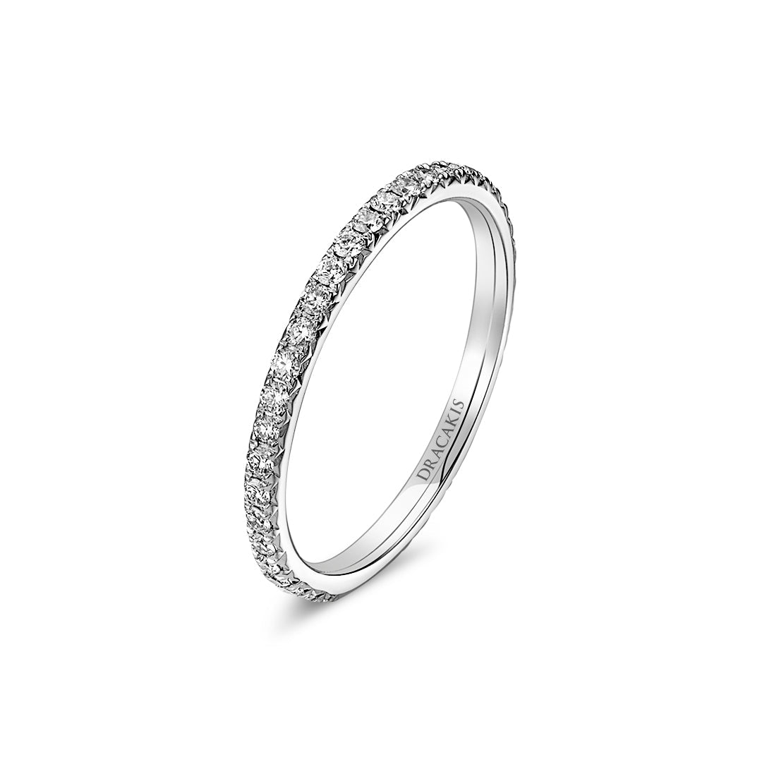 Platinum French Pave Diamond Wedding Ring - Dracakis Jewellers Platinum French Pave Diamond Wedding Ring - Dracakis Jewellers
