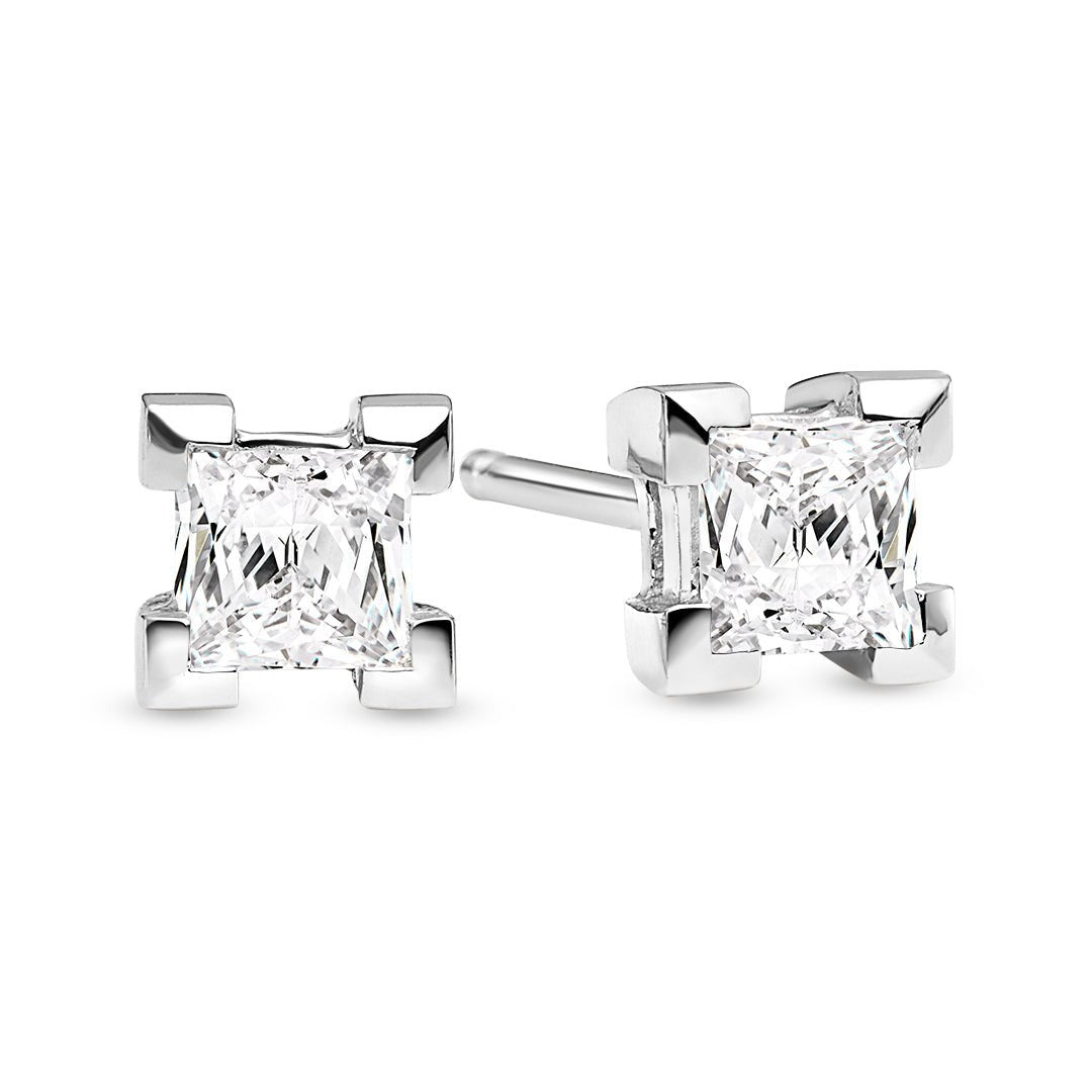 Princess Cut Diamond Stud Earrings - Dracakis Jewellers Princess Cut Diamond Stud Earrings - Dracakis Jewellers