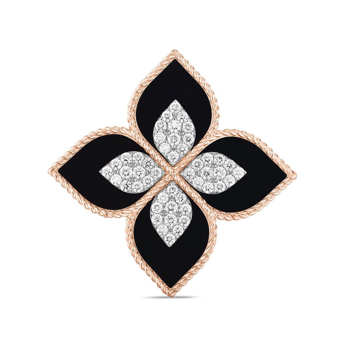 Princess Flower Black Jade & Diamond Ring - Dracakis Jewellers Princess Flower Black Jade & Diamond Ring - Dracakis Jewellers