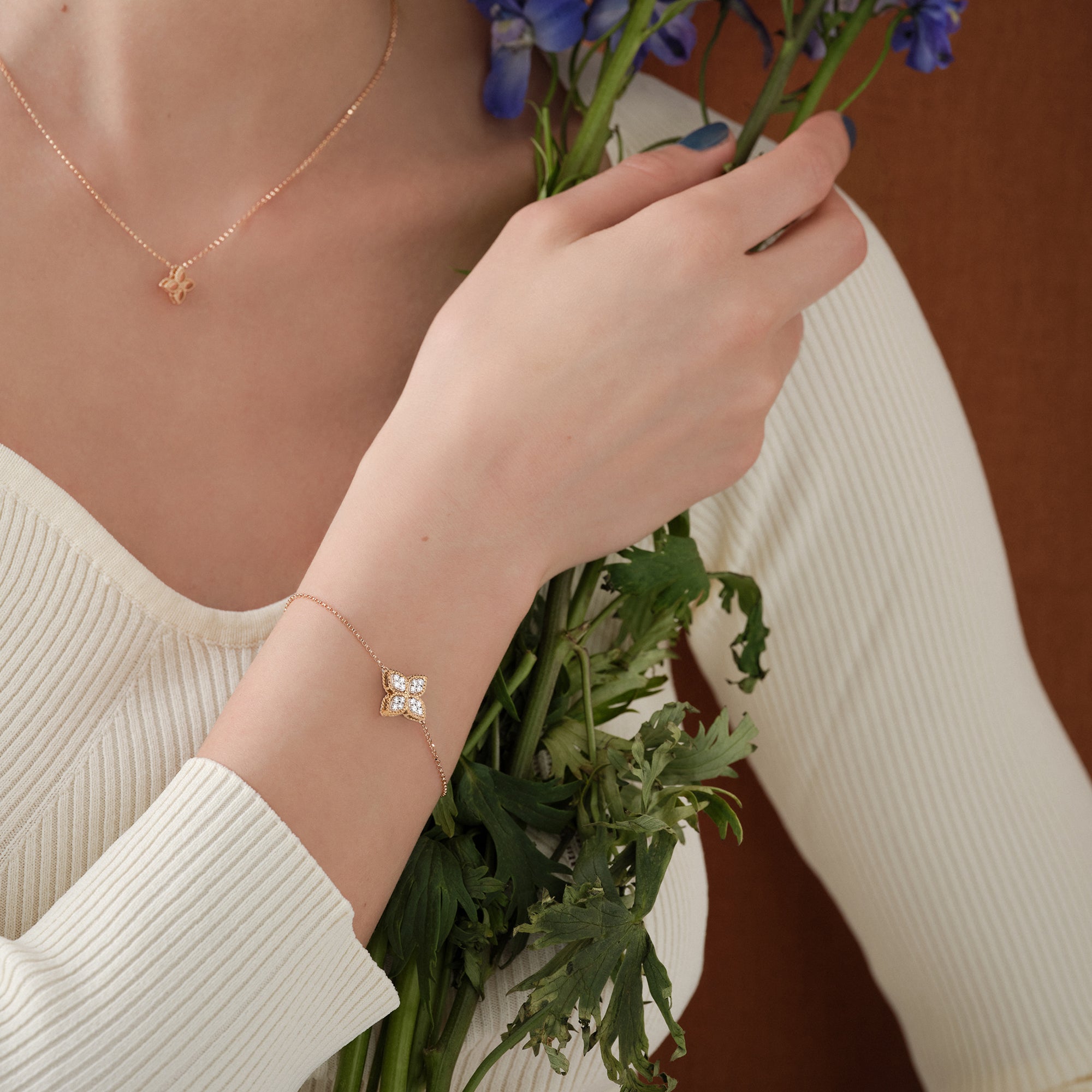Princess Flower Bracelet with Diamonds - Dracakis Jewellers Princess Flower Bracelet with Diamonds - Dracakis Jewellers