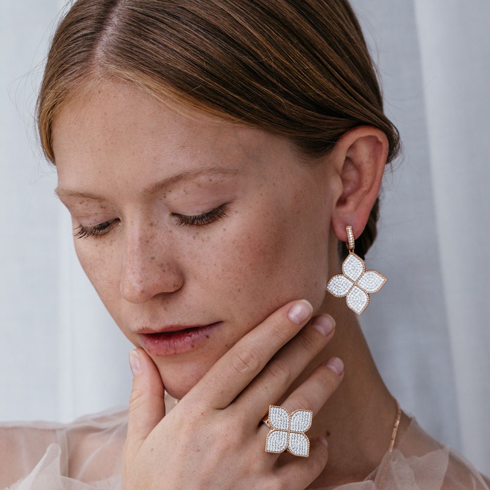 Princess Flower Ring with Diamonds - Dracakis Jewellers Princess Flower Ring with Diamonds - Dracakis Jewellers