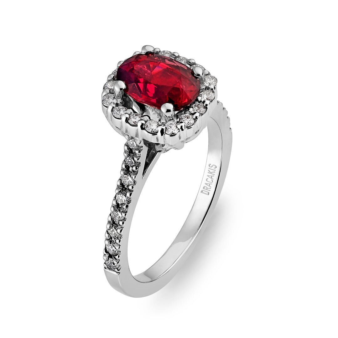 Red Spinel & Diamond Ring - Dracakis Jewellers Red Spinel & Diamond Ring - Dracakis Jewellers