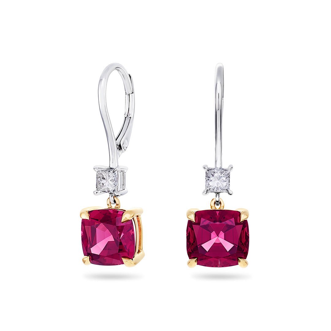 Rhodolite Garnet & Diamond Earrings - Dracakis Jewellers Rhodolite Garnet & Diamond Earrings - Dracakis Jewellers