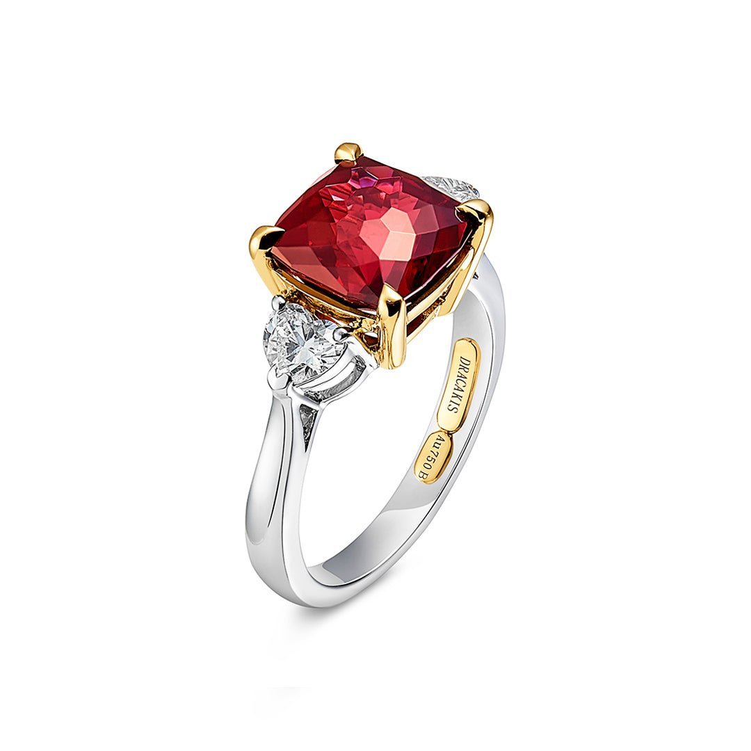 Rhodolite Garnet & Heart Shaped Diamond Ring - Dracakis Jewellers Rhodolite Garnet & Heart Shaped Diamond Ring - Dracakis Jewellers