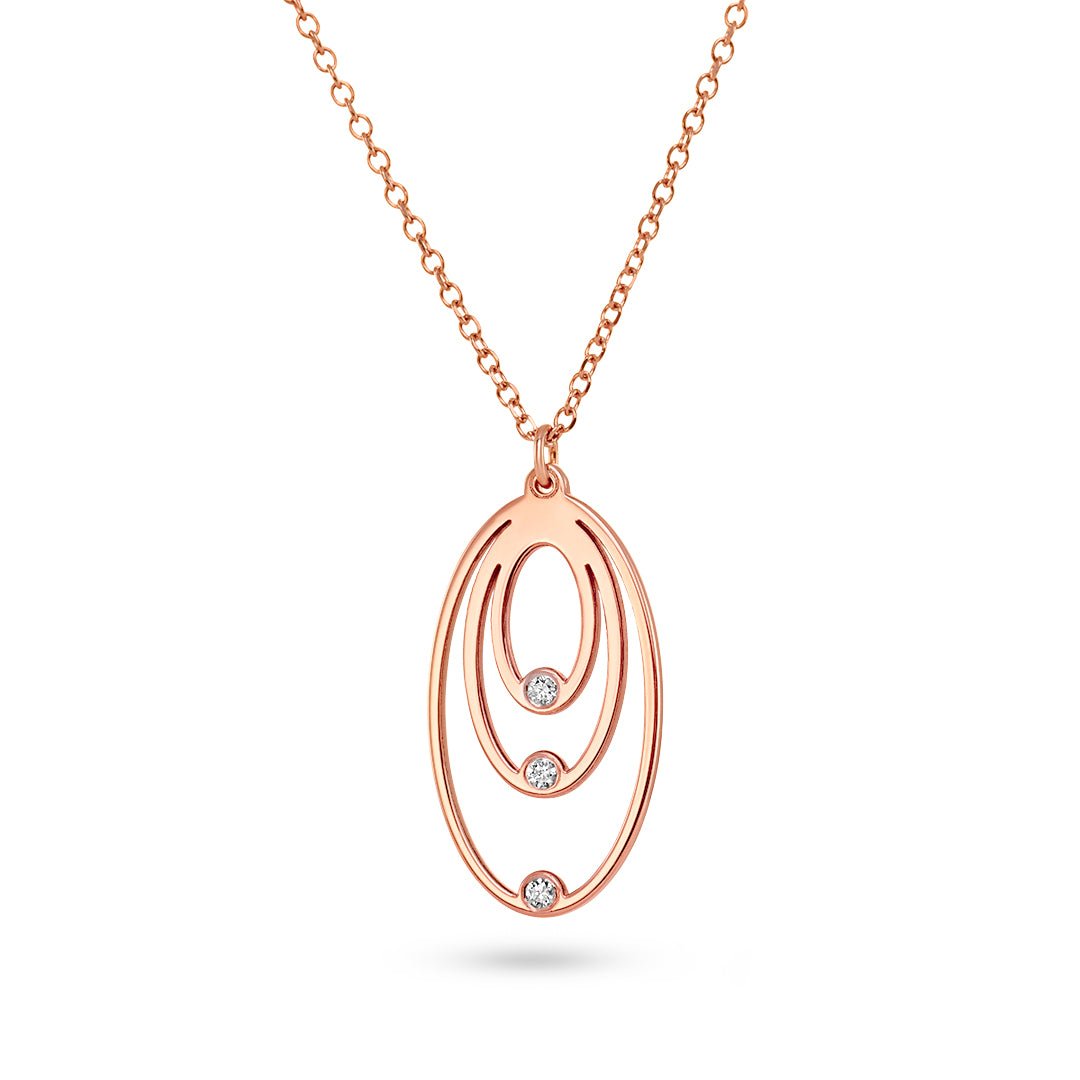 Rose Gold & Diamond Drop Pendant - Dracakis Jewellers