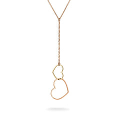 Rose Gold Heart Lariat Necklace - Dracakis Jewellers