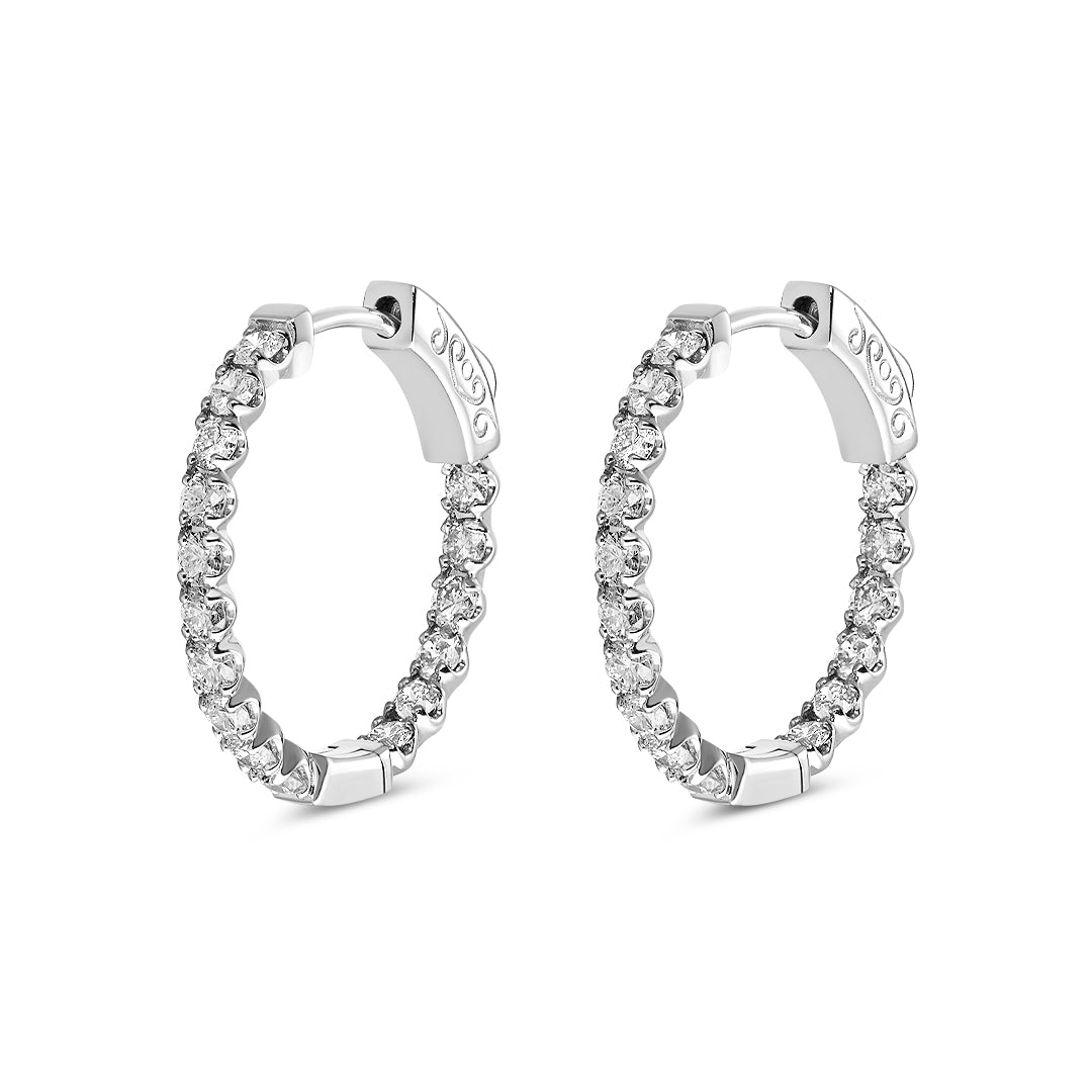 Essential Diamond Hoop Earrings (1.50ct) - Dracakis Jewellers Essential Diamond Hoop Earrings (1.50ct) - Dracakis Jewellers