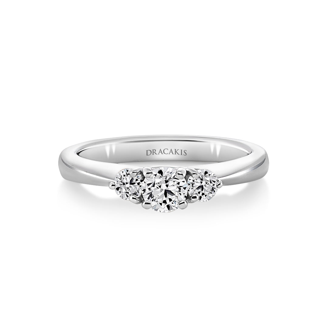 Brilliant Cut Three Stone Engagement Ring - Dracakis Jewellers Brilliant Cut Three Stone Engagement Ring - Dracakis Jewellers