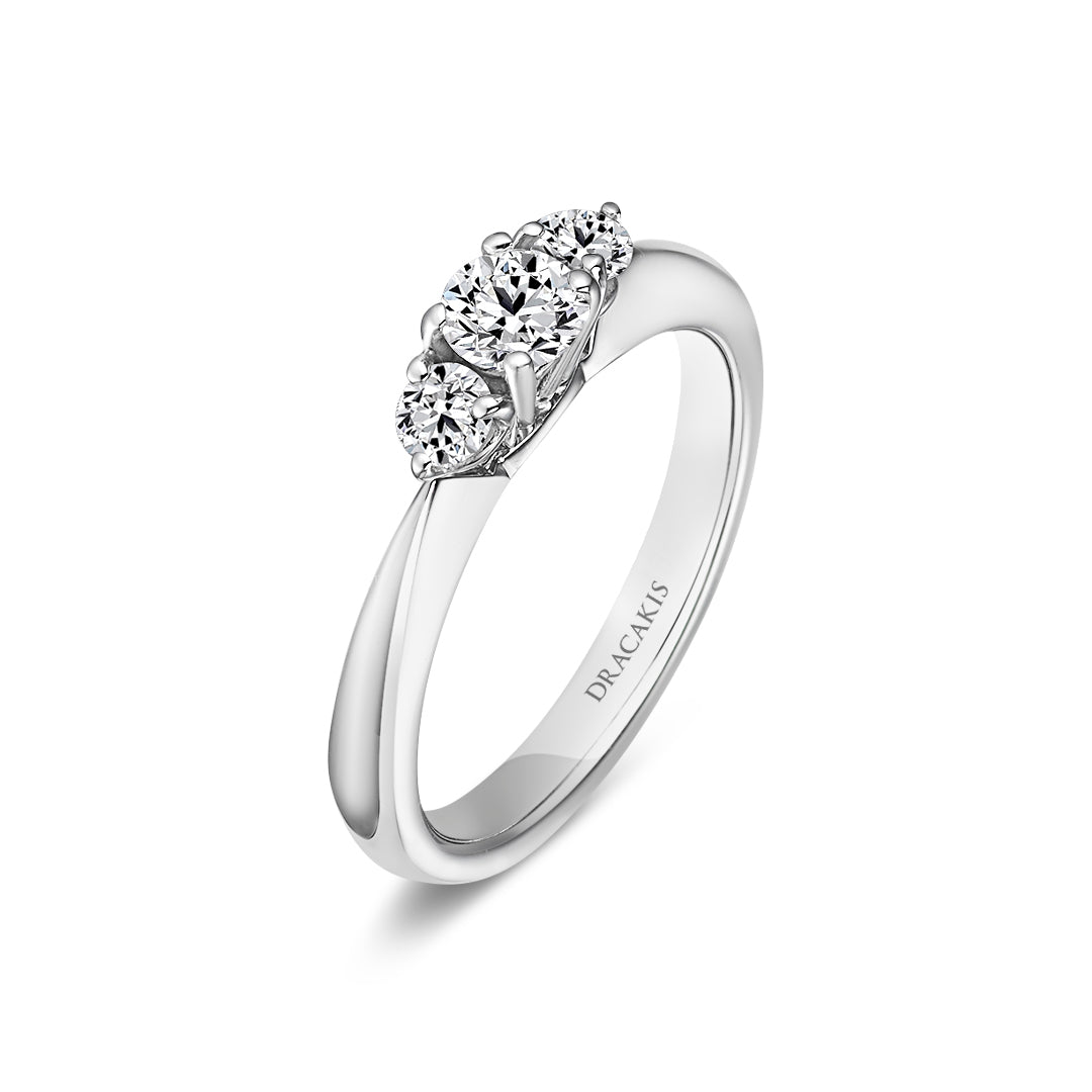 Brilliant Cut Three Stone Engagement Ring - Dracakis Jewellers Brilliant Cut Three Stone Engagement Ring - Dracakis Jewellers