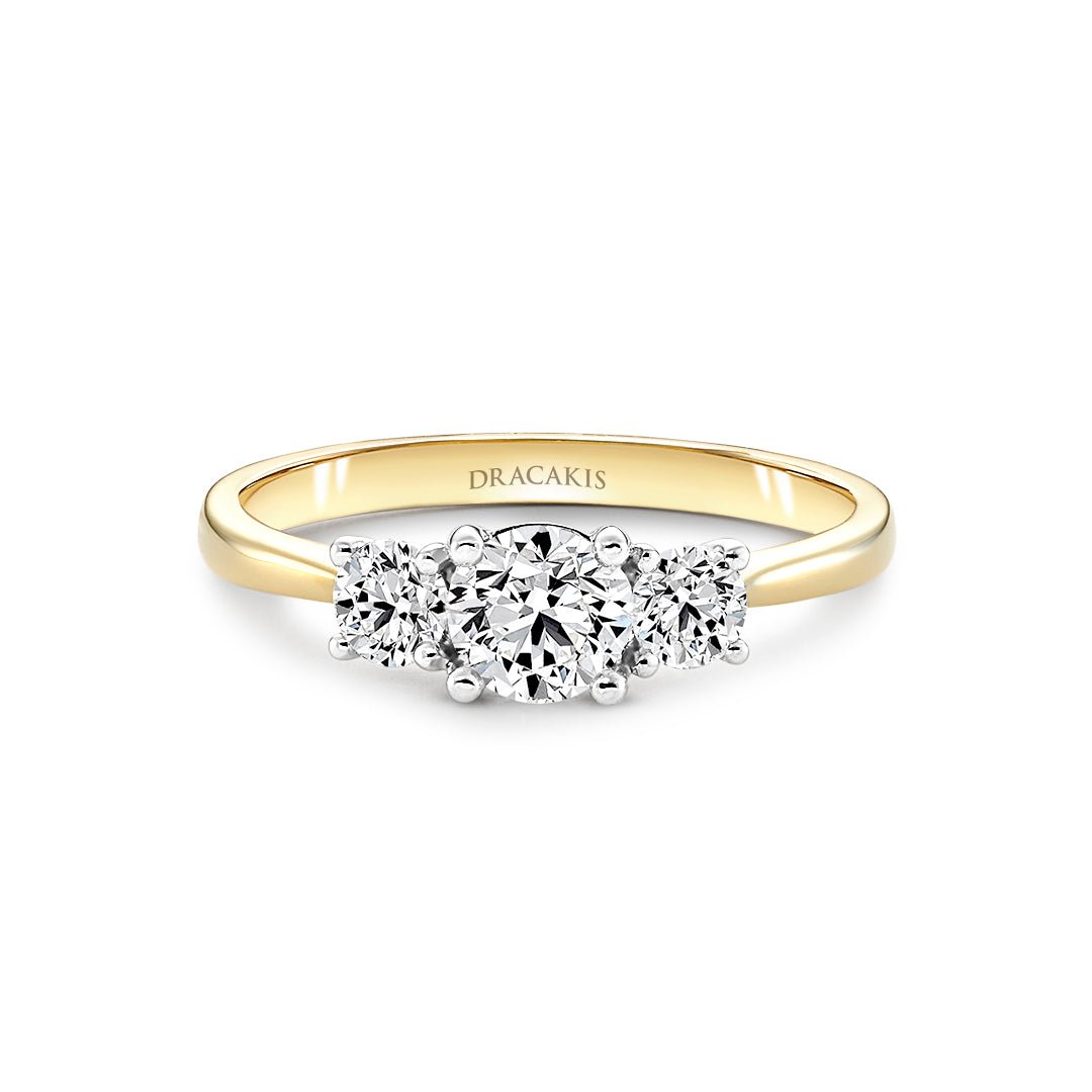Brilliant Cut Three Stone Engagement Ring - Dracakis Jewellers Brilliant Cut Three Stone Engagement Ring - Dracakis Jewellers