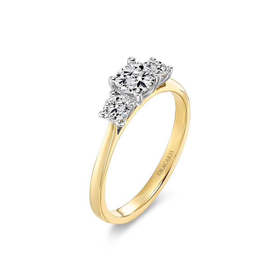Brilliant Cut Three Stone Engagement Ring - Dracakis Jewellers Brilliant Cut Three Stone Engagement Ring - Dracakis Jewellers