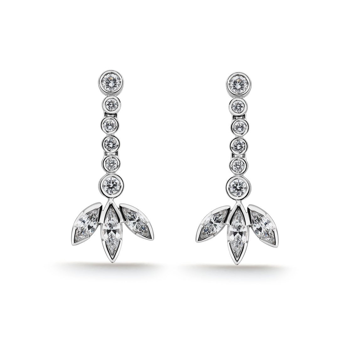 Brilliant & Marquise Cut Diamond Earrings - Dracakis Jewellers Brilliant & Marquise Cut Diamond Earrings - Dracakis Jewellers