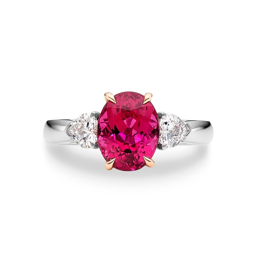 Rubellite Tourmaline & Diamond Ring - Dracakis Jewellers Rubellite Tourmaline & Diamond Ring - Dracakis Jewellers