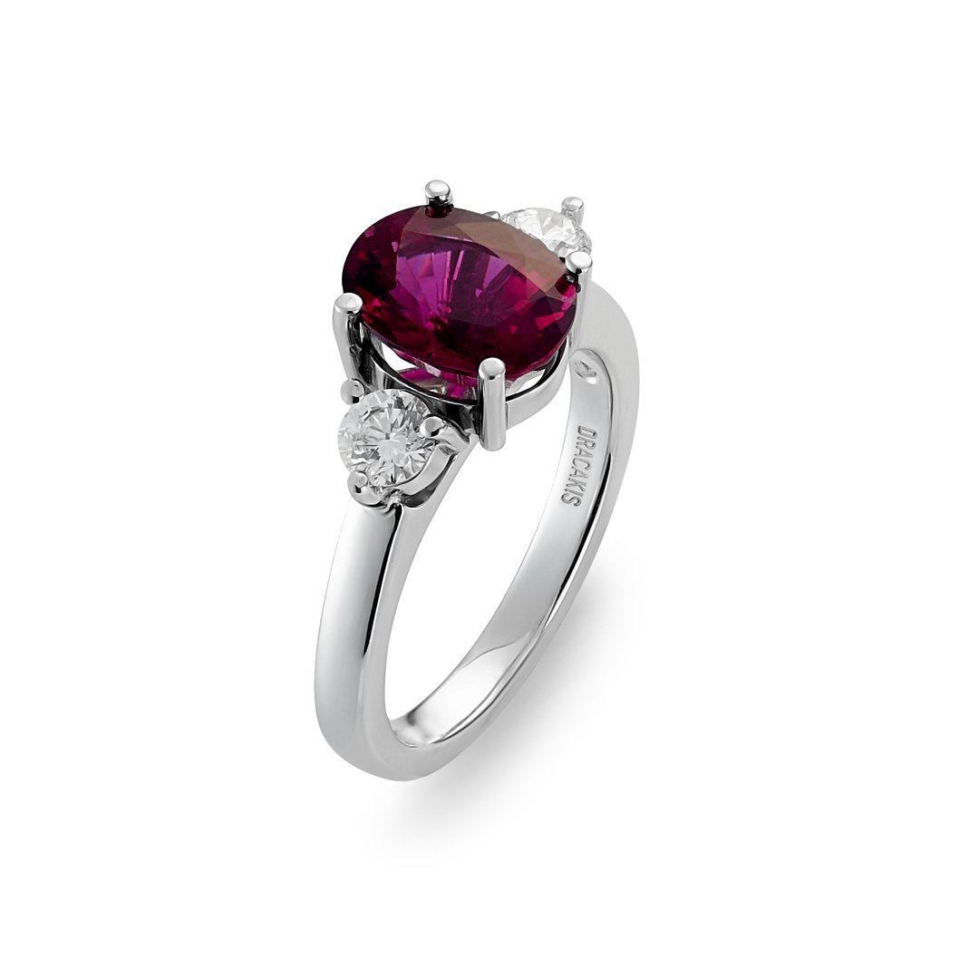 Rubellite Tourmaline & Diamond Ring - Dracakis Jewellers Rubellite Tourmaline & Diamond Ring - Dracakis Jewellers