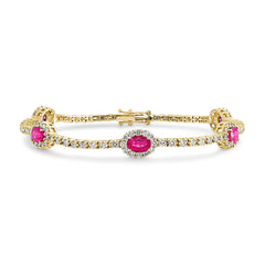Ruby & Diamond Tennis Bracelet - Dracakis Jewellers