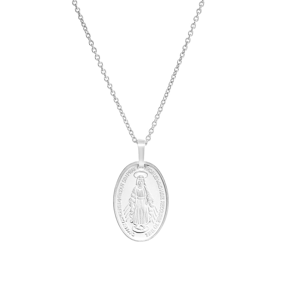 Silver Miraculous Medal Pendant - Dracakis Jewellers Silver Miraculous Medal Pendant - Dracakis Jewellers