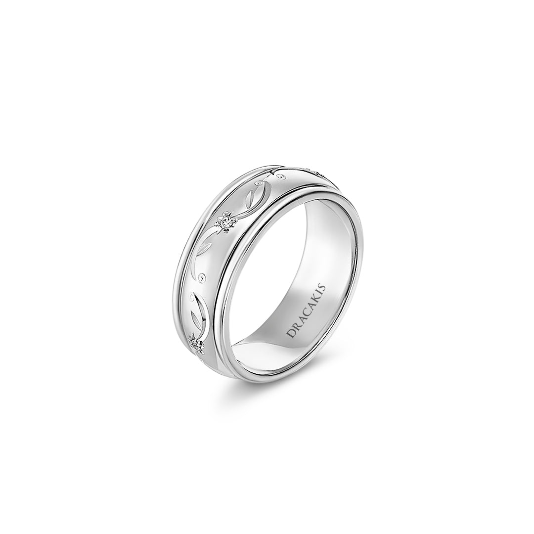 White Gold & Diamond Mens Wedding Ring - Dracakis Jewellers White Gold & Diamond Mens Wedding Ring - Dracakis Jewellers