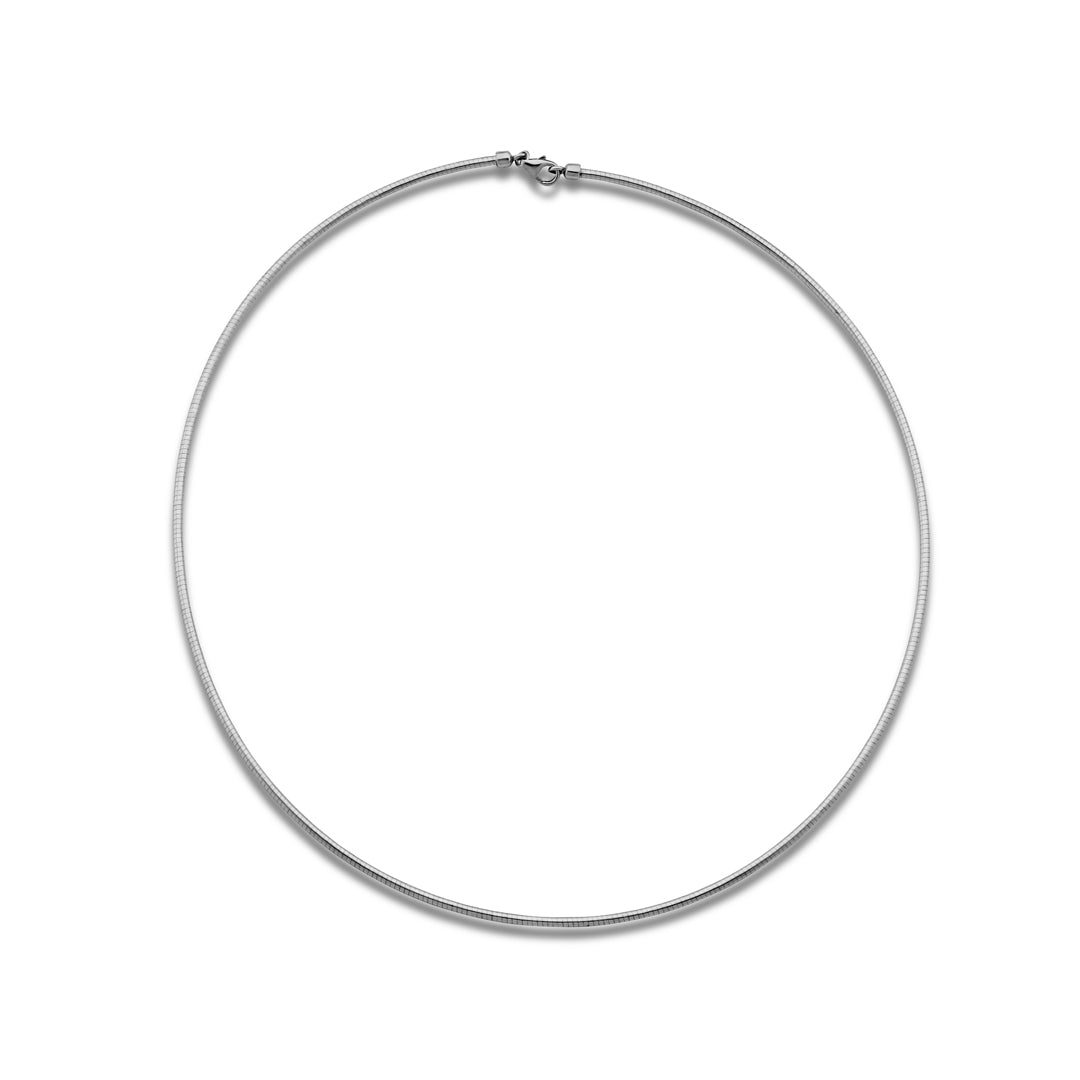 White Gold Round Polished Omega Necklace - Dracakis Jewellers White Gold Round Polished Omega Necklace - Dracakis Jewellers