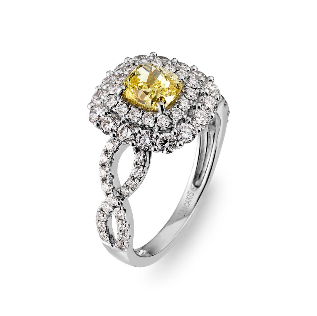 Yellow & White Diamond Engagement Ring - Dracakis Jewellers Yellow & White Diamond Engagement Ring - Dracakis Jewellers