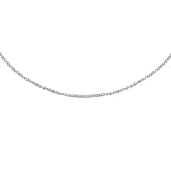 18K White Gold Solid Diamond Cut Curb Chain 40cm - Dracakis Jewellers