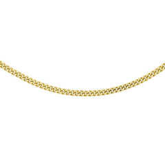 18K Yellow Gold Solid Diamond Cut Curb Chain 45cm - Dracakis Jewellers