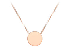 9K Rose Gold 10mm Disc Adjustable Necklace 41cm-43cm - Dracakis Jewellers