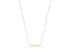 9K Rose Gold 22mm x 3mm Horizontal-Bar Adjustable Necklace 41cm-43cm - Dracakis Jewellers