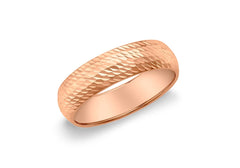 9K Rose Gold 5 mm Diamond-Cut Ring - Dracakis Jewellers