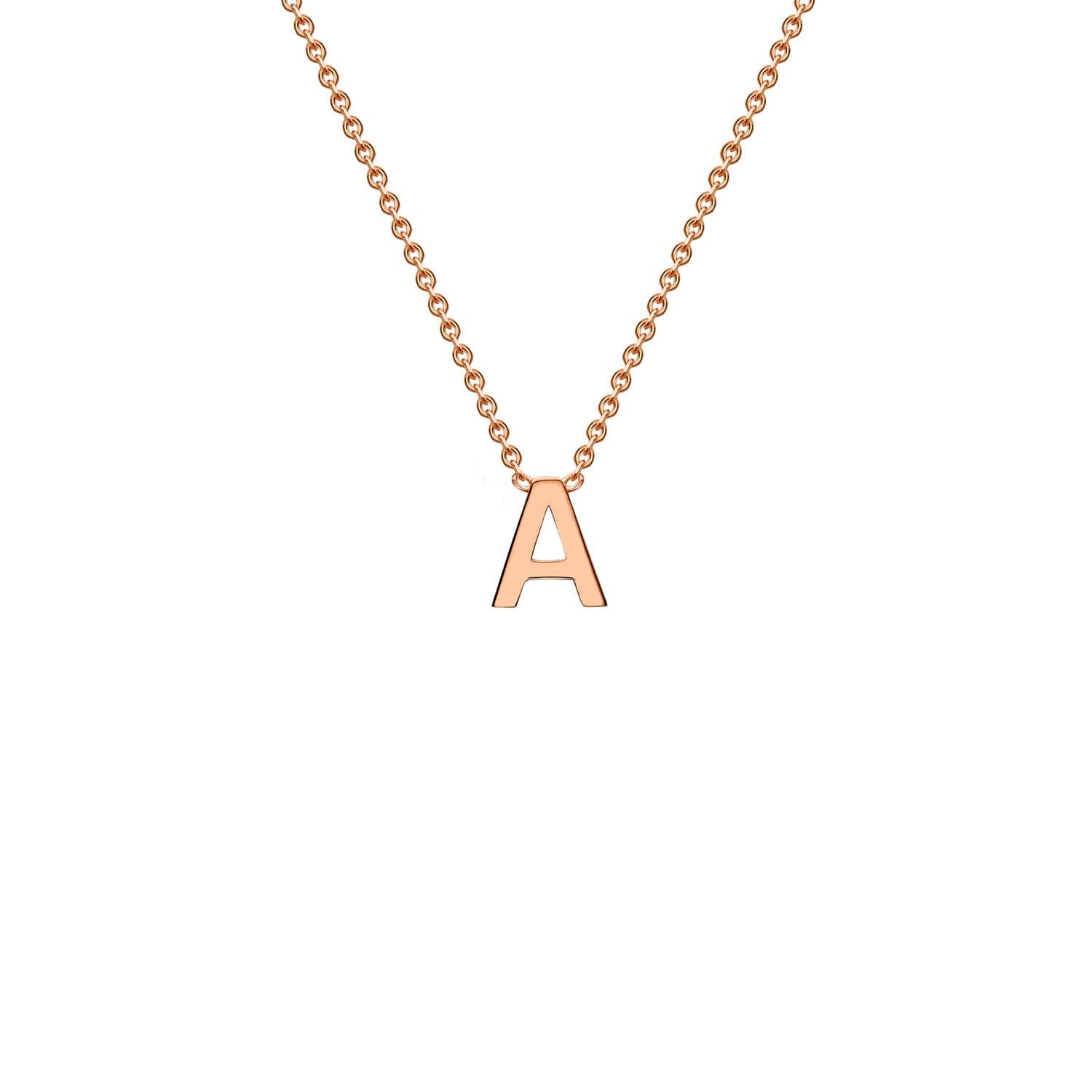 9K Rose Gold 'A' Initial Adjustable Letter Necklace 38/43cm - Dracakis Jewellers