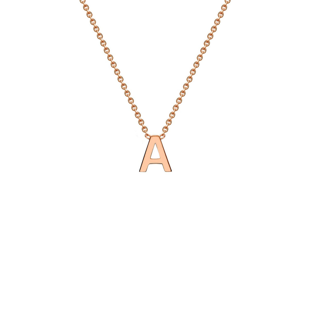 9K Rose Gold 'A' Initial Adjustable Letter Necklace 38/43cm - Dracakis Jewellers