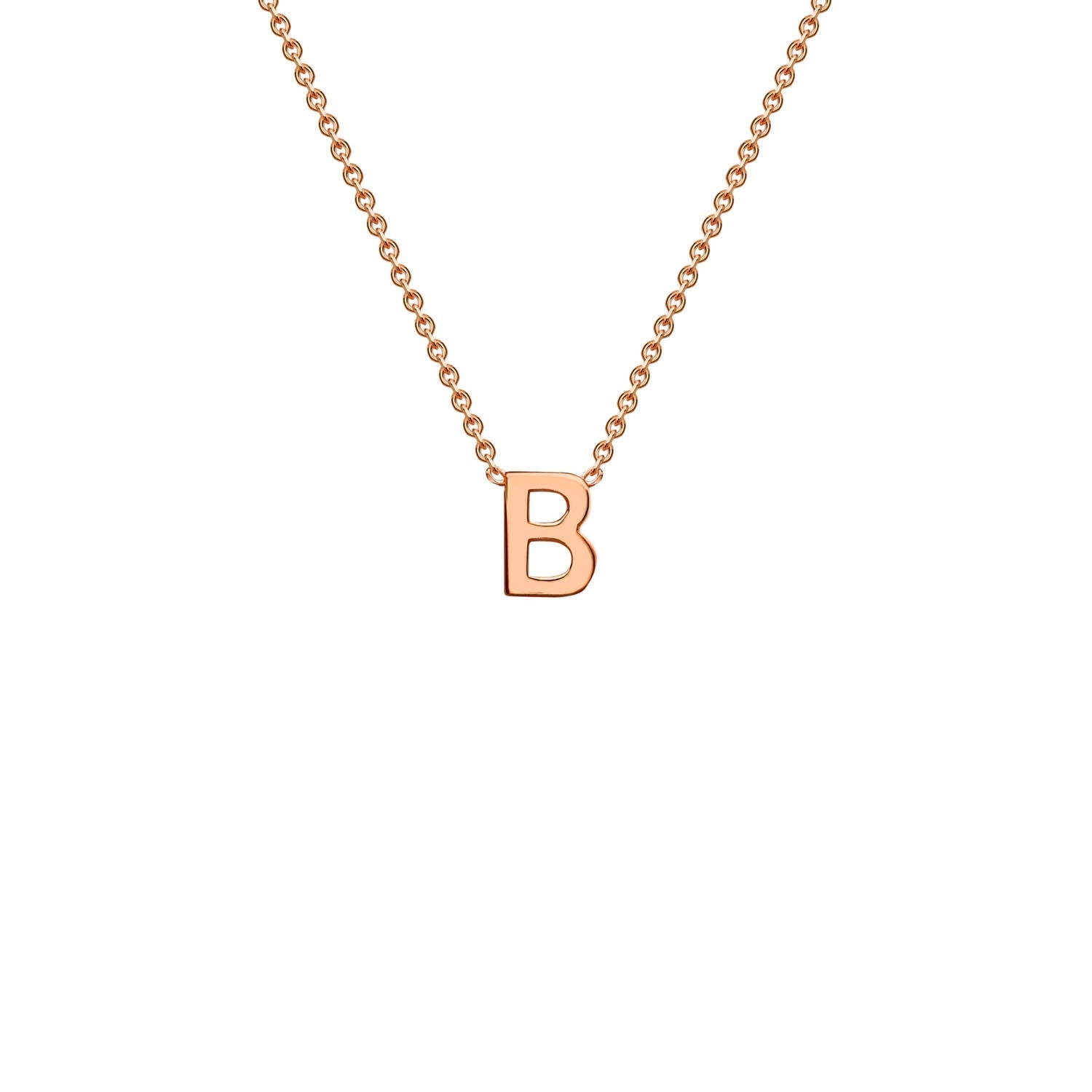 9K Rose Gold 'B' Initial Adjustable Letter Necklace 38/43cm - Dracakis Jewellers