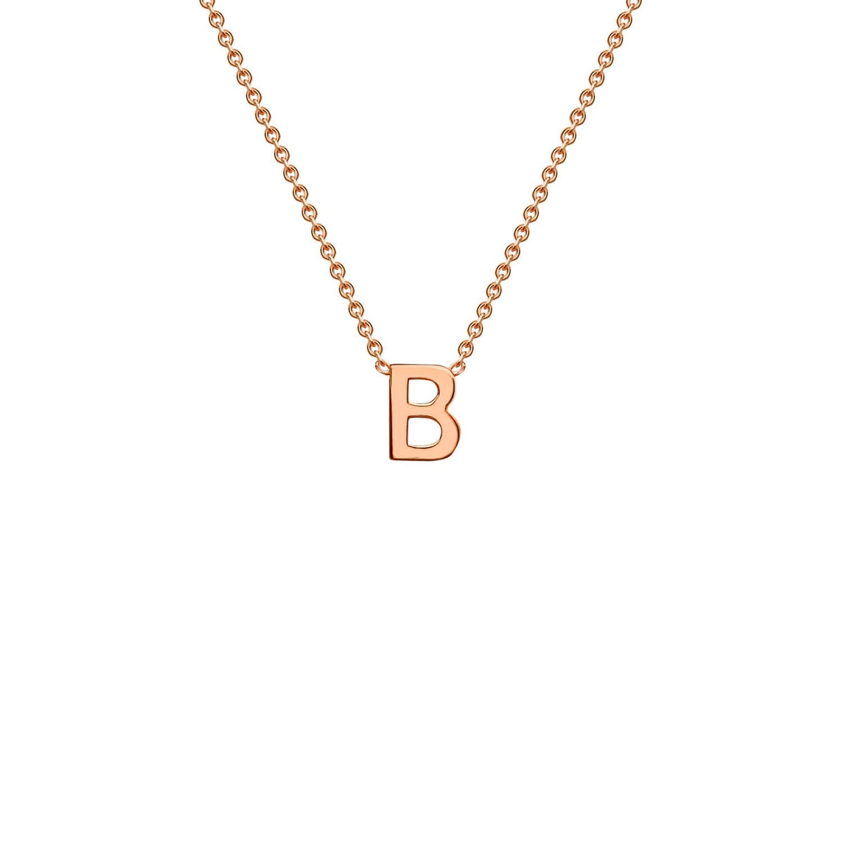 9K Rose Gold 'B' Initial Adjustable Letter Necklace 38/43cm - Dracakis Jewellers