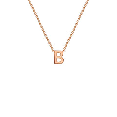 9K Rose Gold 'B' Initial Adjustable Letter Necklace 38/43cm - Dracakis Jewellers