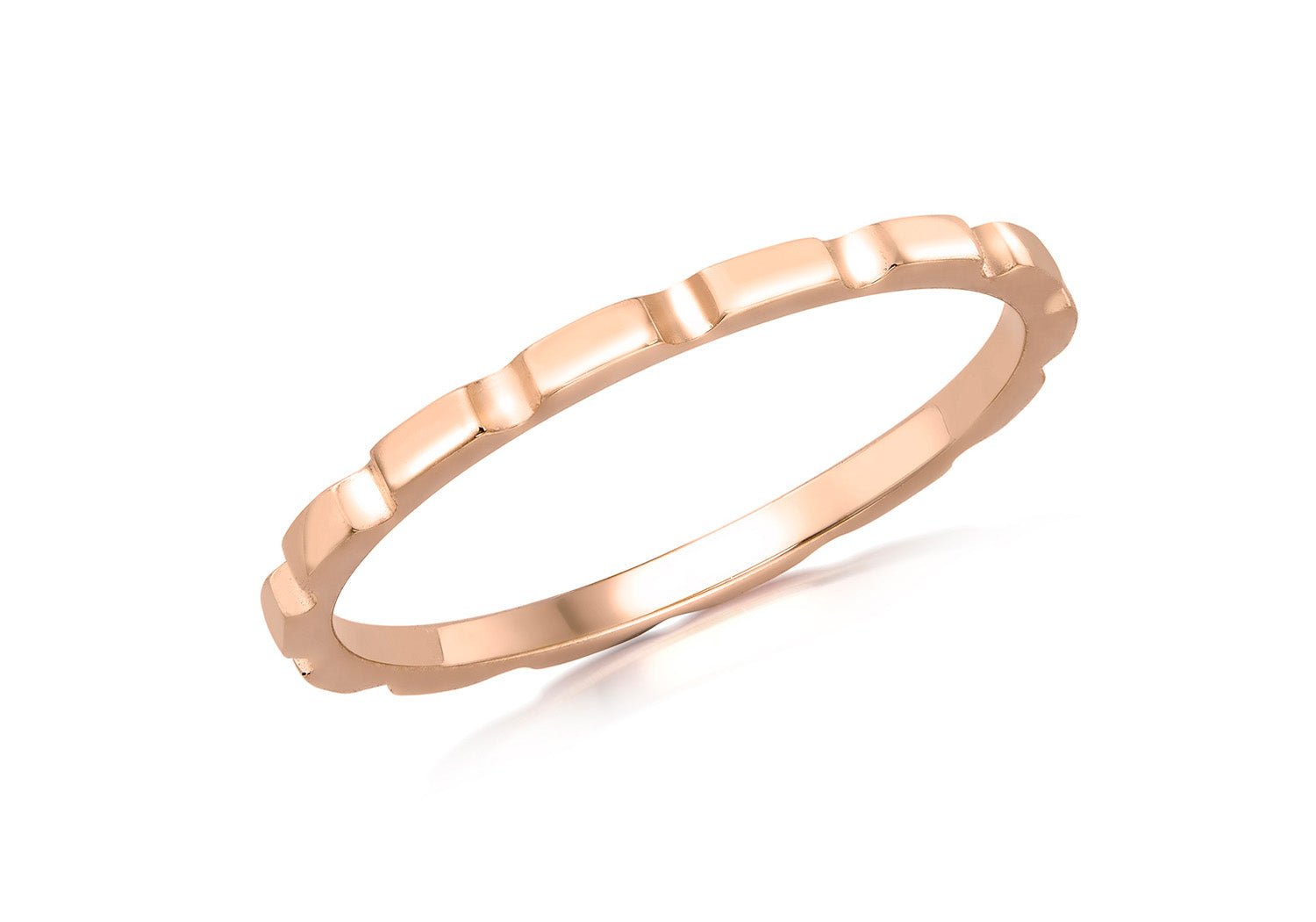 9K Rose Gold Brick Stacker Band - Dracakis Jewellers