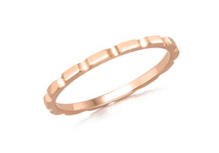 9K Rose Gold Brick Stacker Band - Dracakis Jewellers