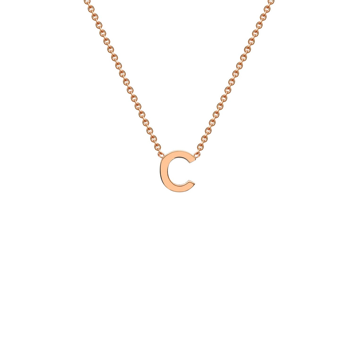 9K Rose Gold 'C' Initial Adjustable Letter Necklace 38/43cm - Dracakis Jewellers