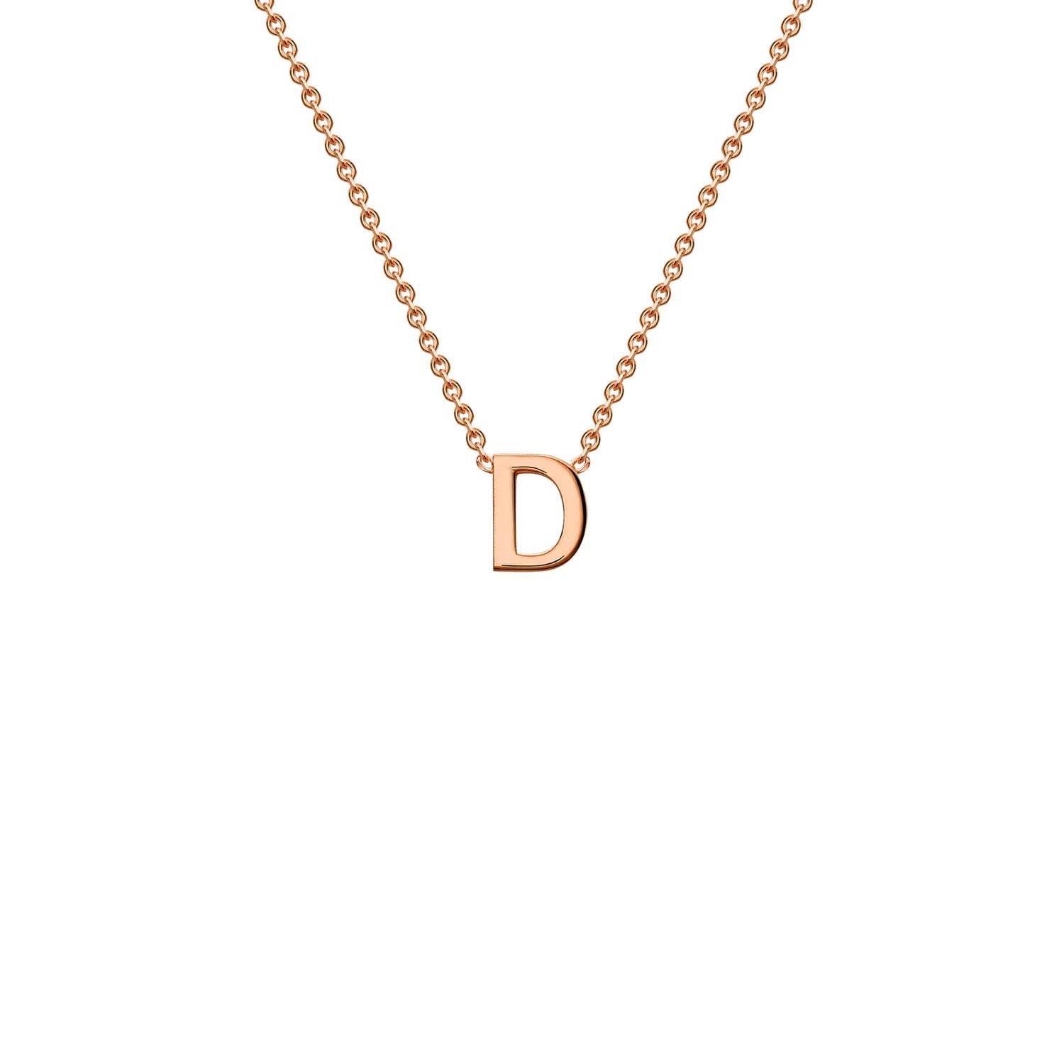 9K Rose Gold 'D' Initial Adjustable Letter Necklace 38/43cm - Dracakis Jewellers