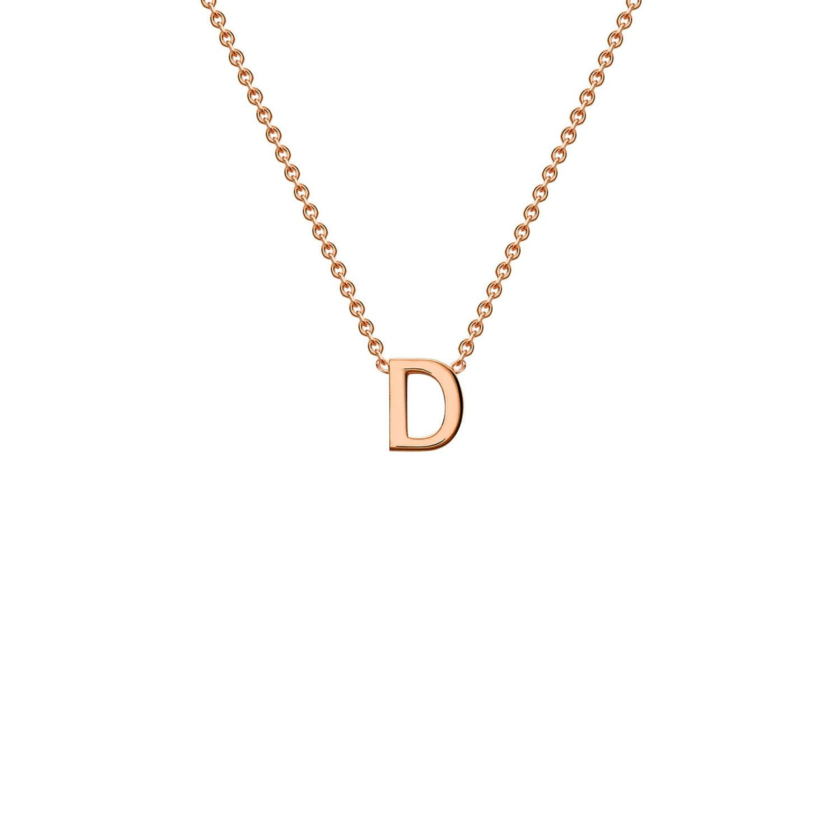 9K Rose Gold 'D' Initial Adjustable Letter Necklace 38/43cm - Dracakis Jewellers