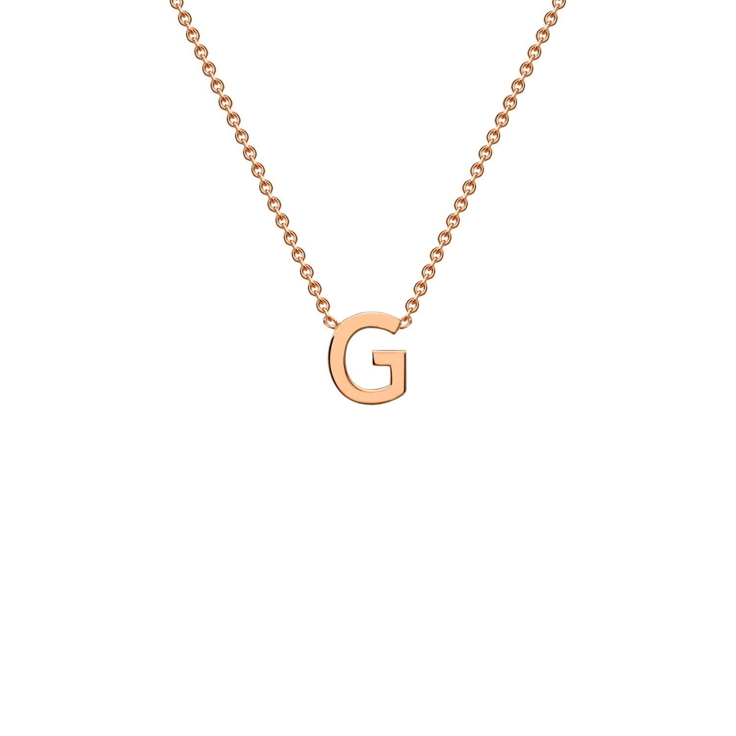 9K Rose Gold 'G' Initial Adjustable Letter Necklace 38/43cm - Dracakis Jewellers