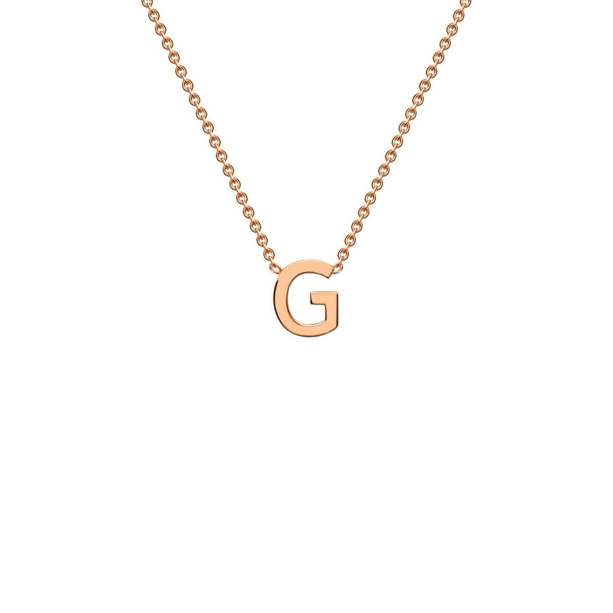 9K Rose Gold 'G' Initial Adjustable Letter Necklace 38/43cm - Dracakis Jewellers