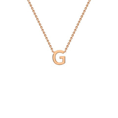 9K Rose Gold 'G' Initial Adjustable Letter Necklace 38/43cm - Dracakis Jewellers