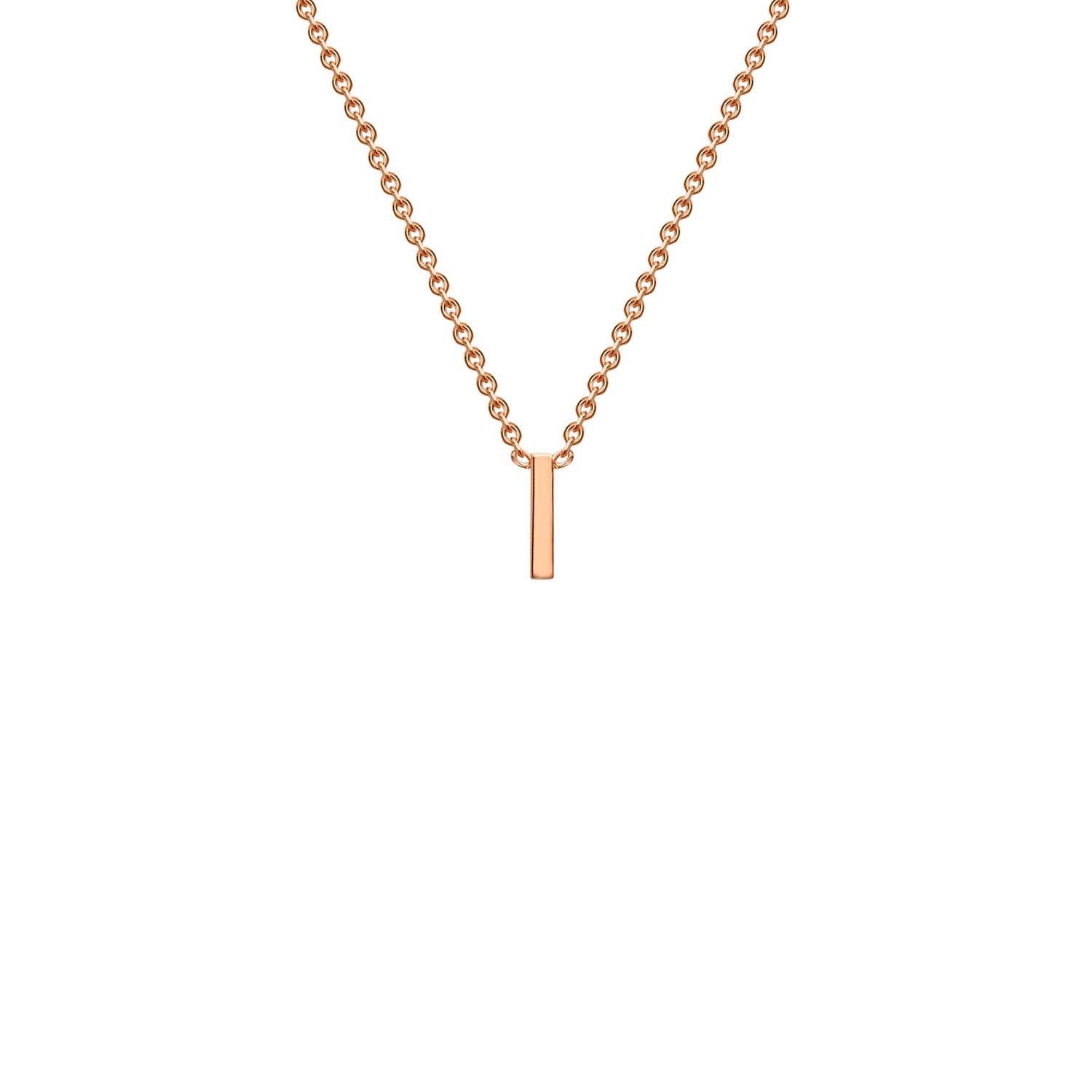 9K Rose Gold 'I' Initial Adjustable Letter Necklace 38/43cm - Dracakis Jewellers