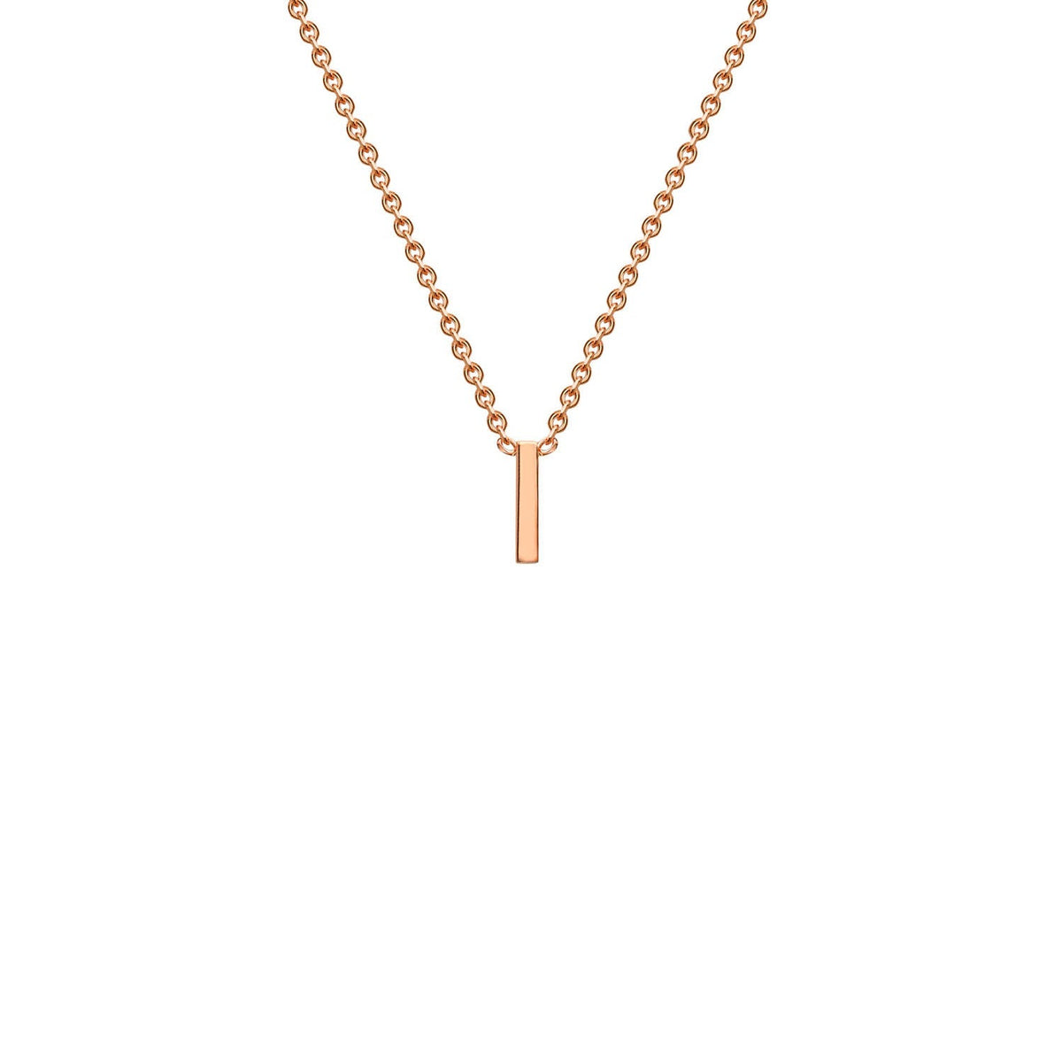 9K Rose Gold 'I' Initial Adjustable Letter Necklace 38/43cm - Dracakis Jewellers