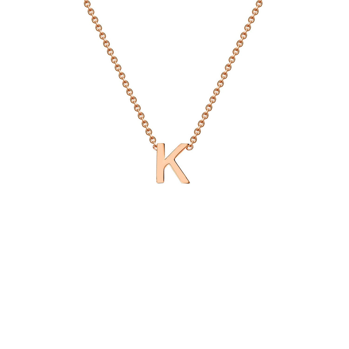 9K Rose Gold 'K' Initial Adjustable Letter Necklace 38/43cm - Dracakis Jewellers