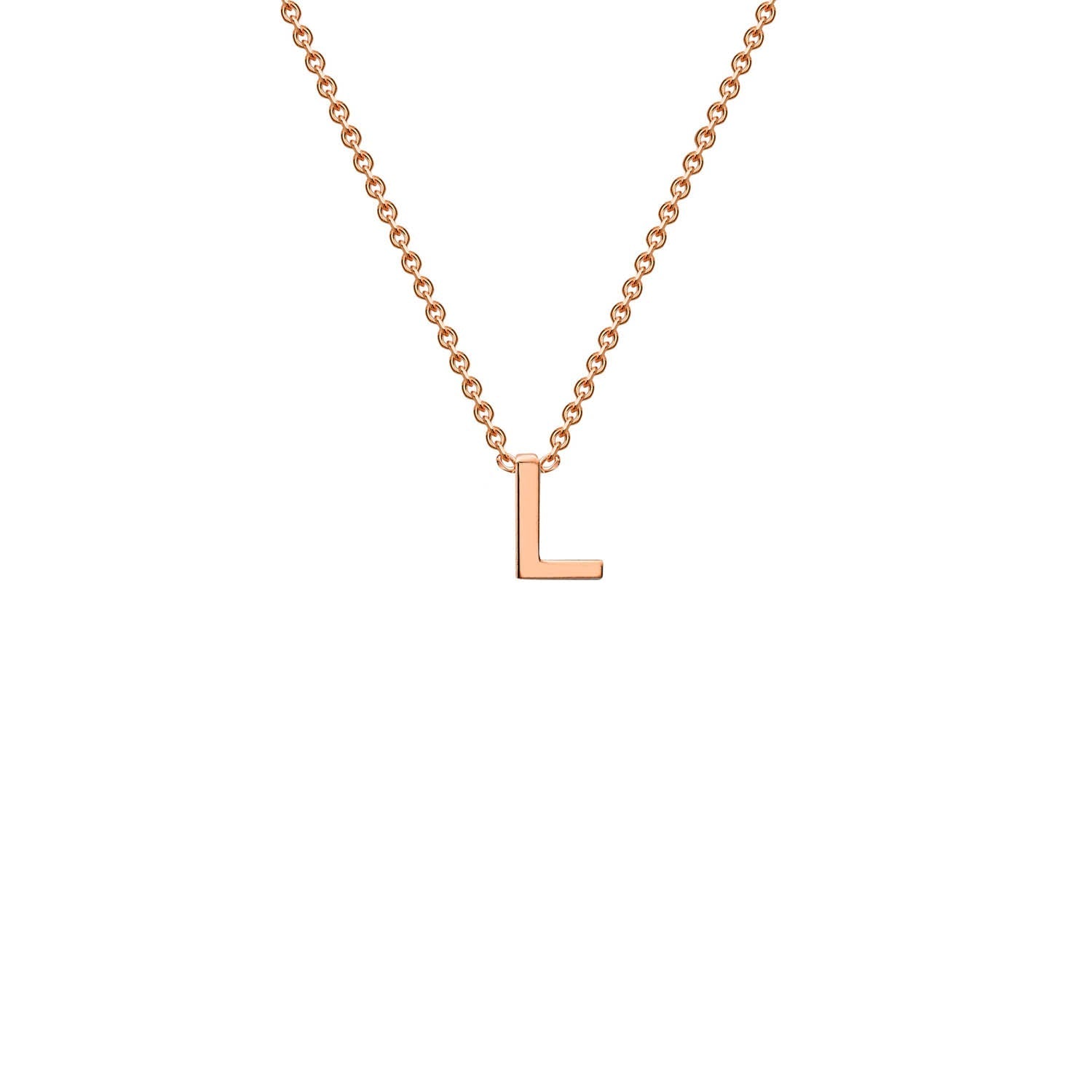 9K Rose Gold 'L' Initial Adjustable Letter Necklace 38/43cm - Dracakis Jewellers