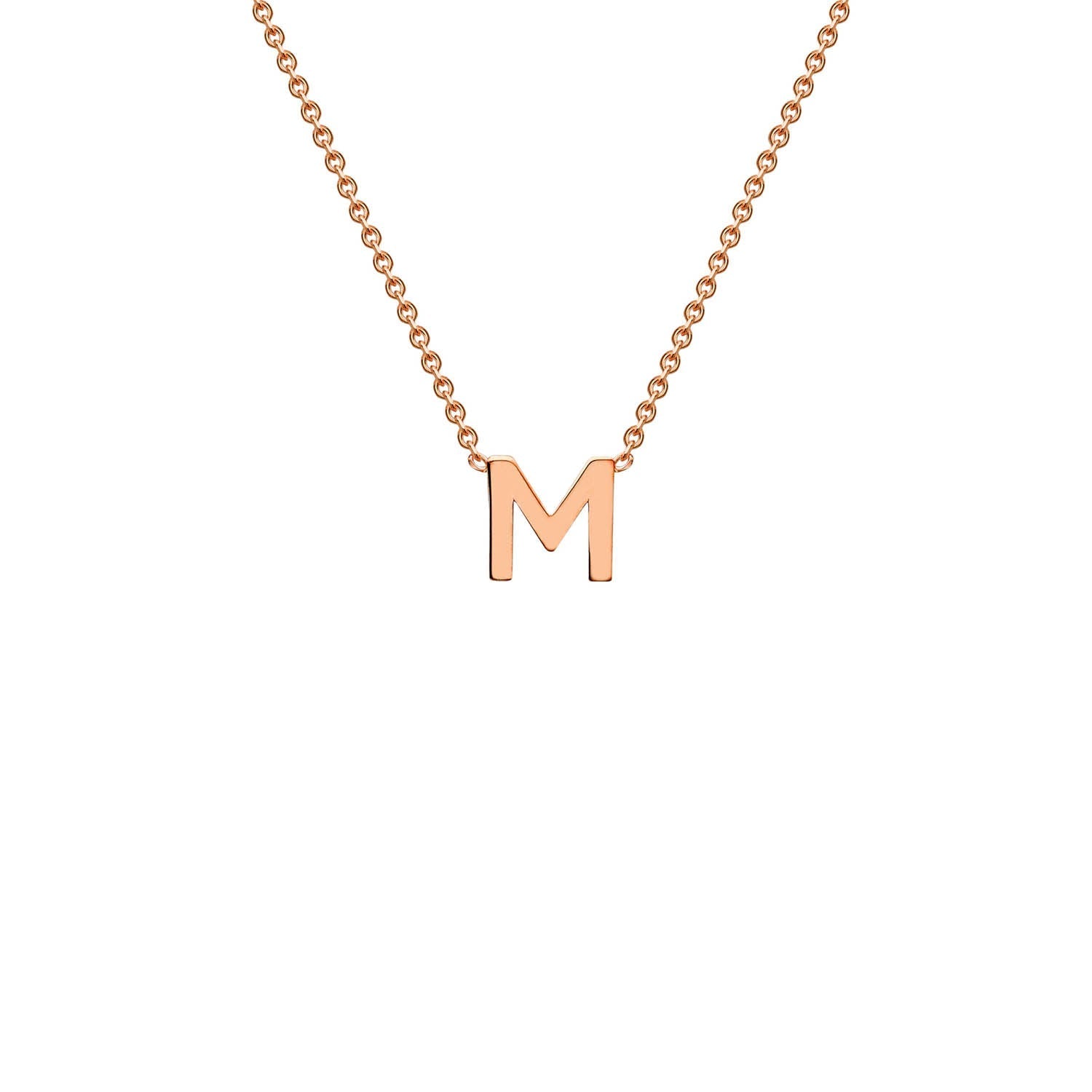 9K Rose Gold 'M' Initial Adjustable Letter Necklace 38/43cm - Dracakis Jewellers