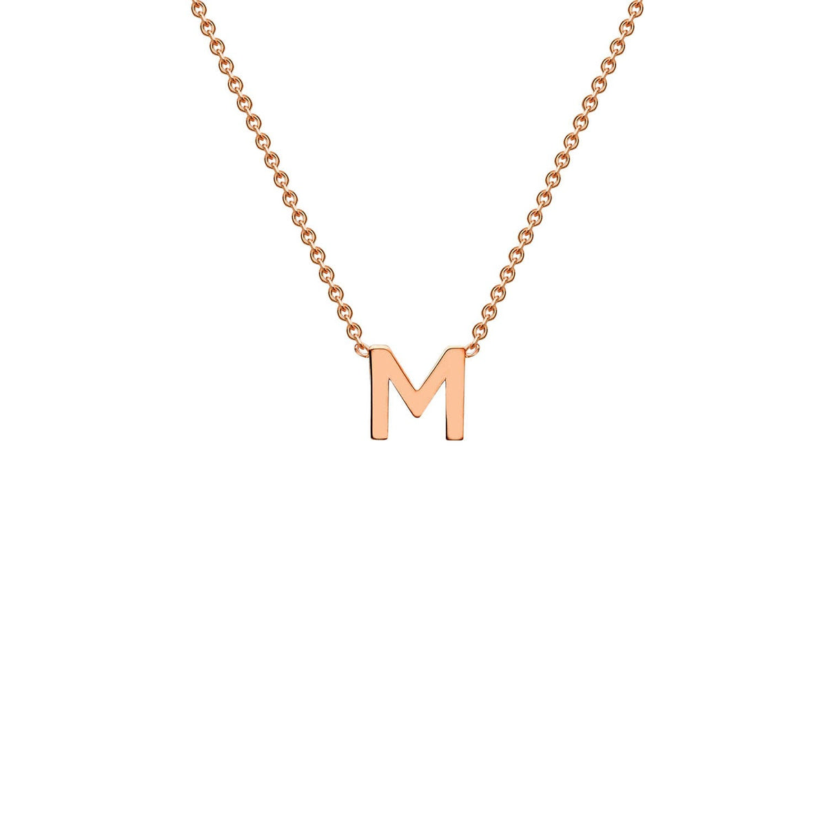 9K Rose Gold 'M' Initial Adjustable Letter Necklace 38/43cm - Dracakis Jewellers