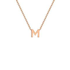 9K Rose Gold 'M' Initial Adjustable Letter Necklace 38/43cm - Dracakis Jewellers