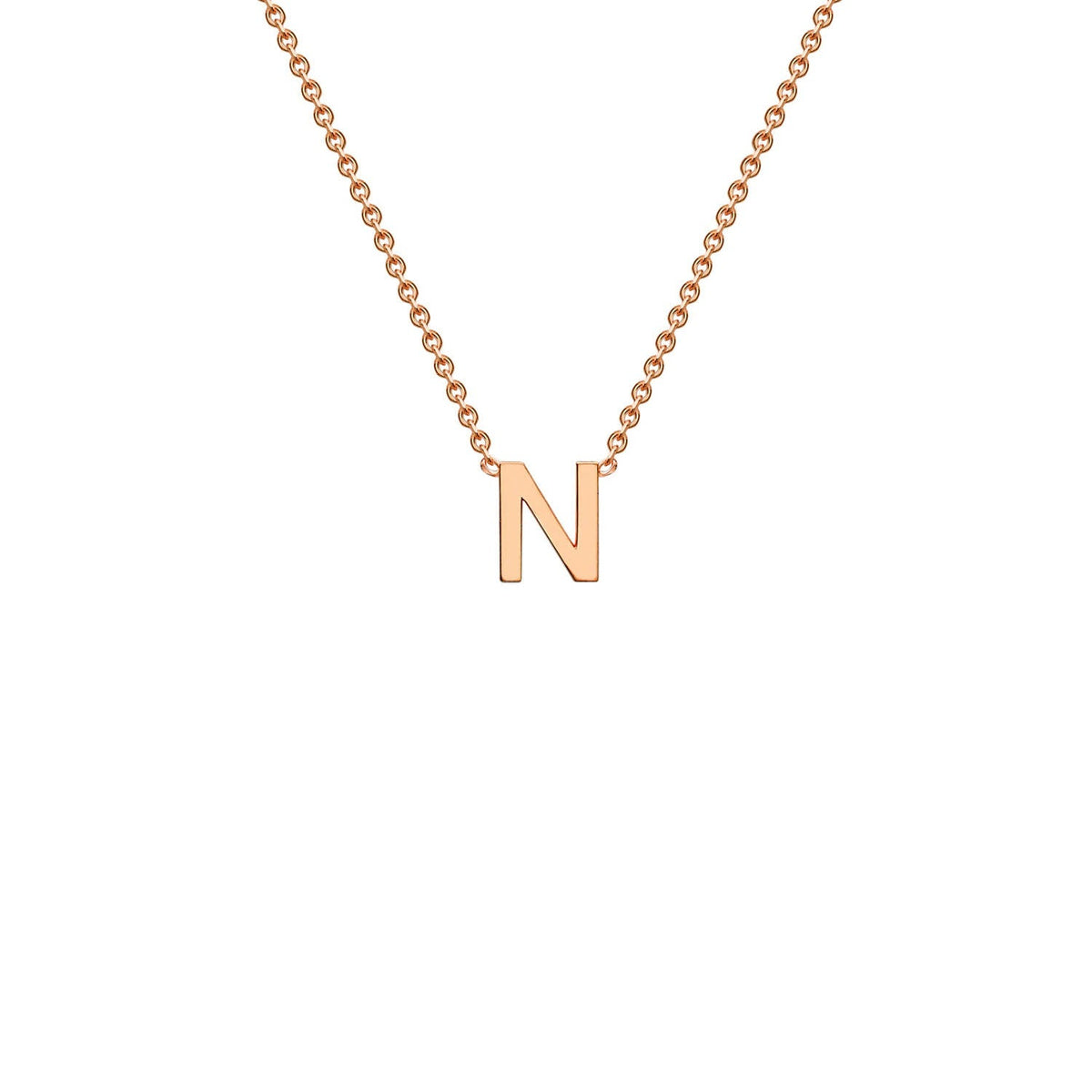 9K Rose Gold 'N' Initial Adjustable Letter Necklace 38/43cm - Dracakis Jewellers